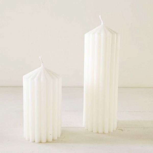 Ribbed Round Pillar Candles